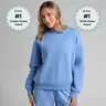 Comfrt | Crop Crew | Cropped Cotton Fleece Fabric Everyday Crewneck Sweatshirt