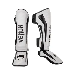 Venum Elite Shin Guards - White Camo - Durable Design, Handmade in Thailand, High Absorption Coefficient, Ideal for Muay Thai, Kick Boxing, MMA