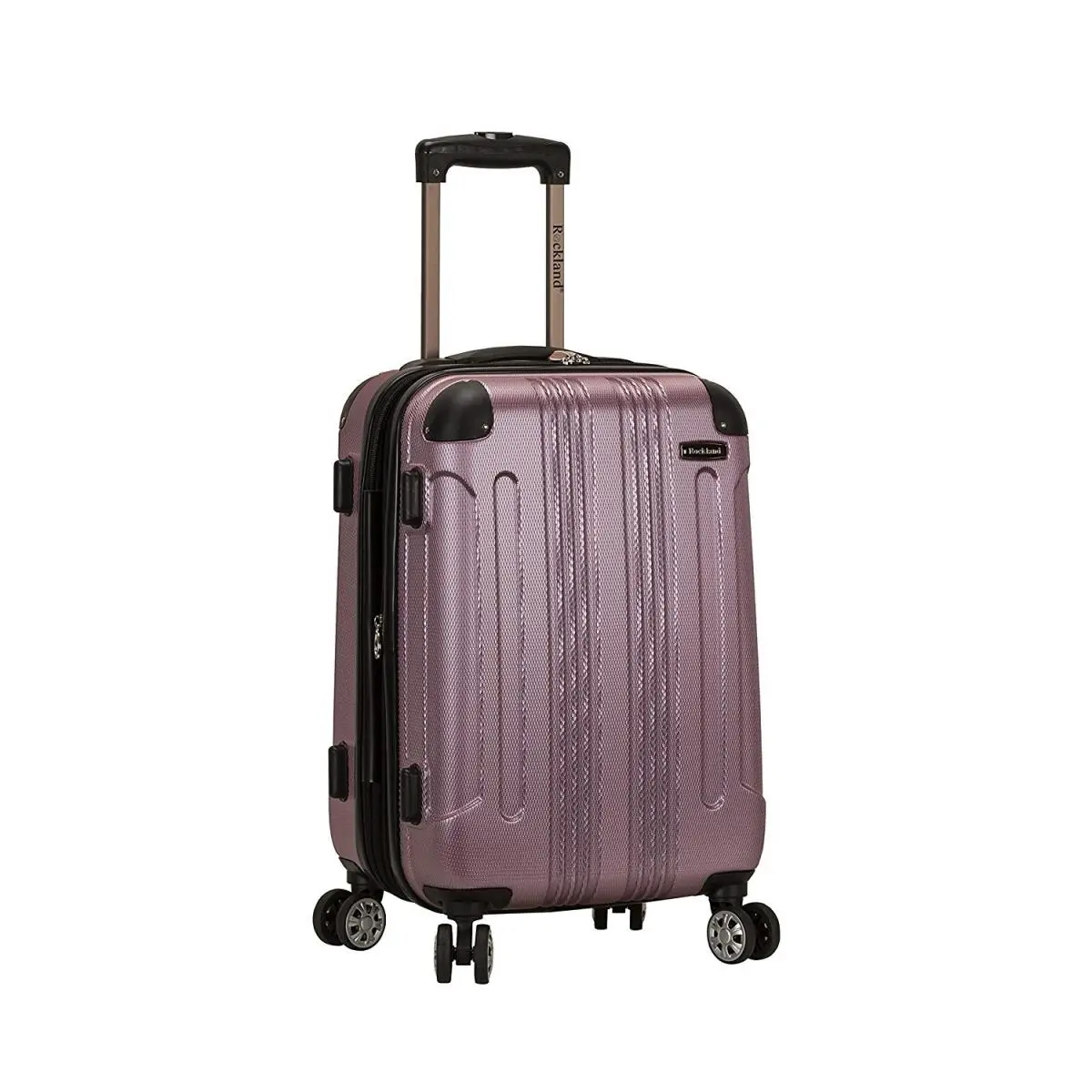212 MAIN Rockland Sonic ABS Upright Spinner Luggage - Lightweight Durable Luggage, Pink
