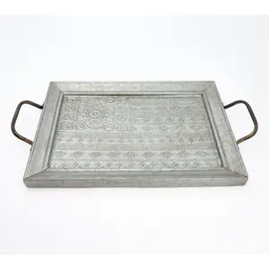 Sister Road by JG 22" x 12" Embossed Galvanized Tray