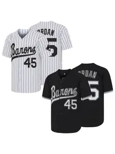 90s Barons #45 Baseball Jersey, Lettered Embroidery Retro Party Baseball Clothing，Unisex