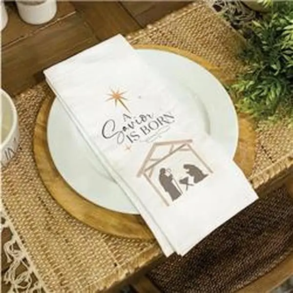 P. Graham Dunn 248698 16 x 28 in. A Savior is Born Tea Towel, Pack of 6