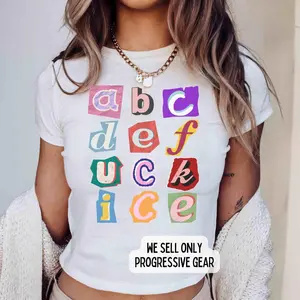Anti ICE Baby Tee, ABCDEFUCKICE Shirt, Chinga La Migra Shirt, Immigrant Human Rights Tee, Human Rights Crop Top Cute Tee For Her