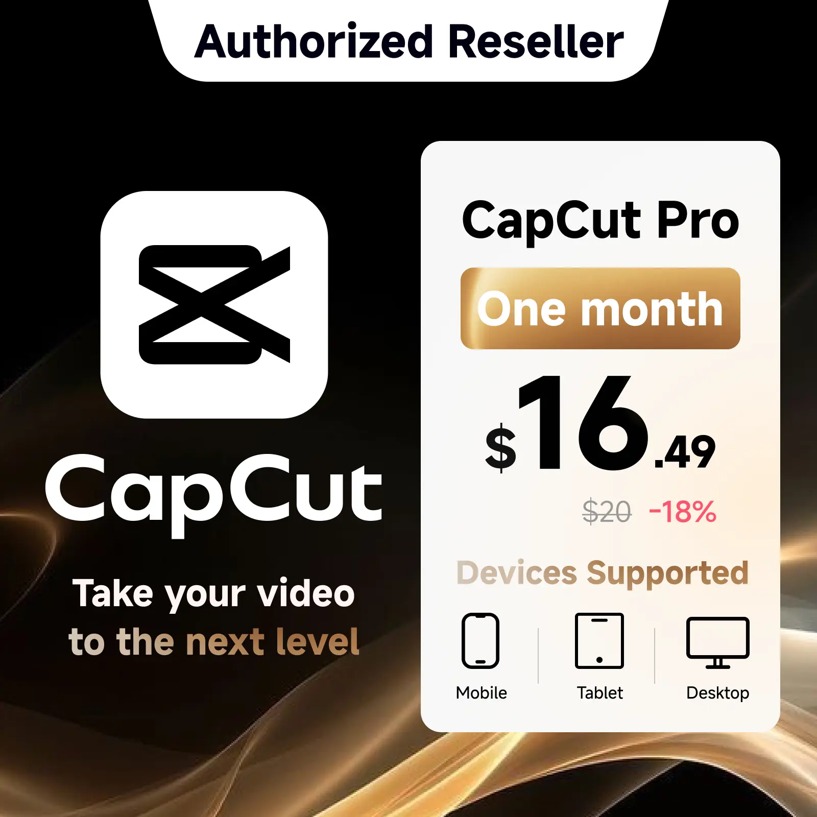 CapCut Pro 1 month Membership Advanced Clip Tool for High-Quality Short Videos