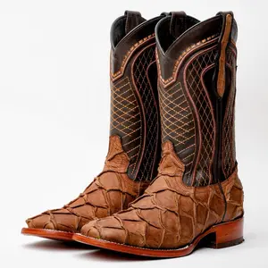 Rustic Matte Tan Leather Boots - Square Toe