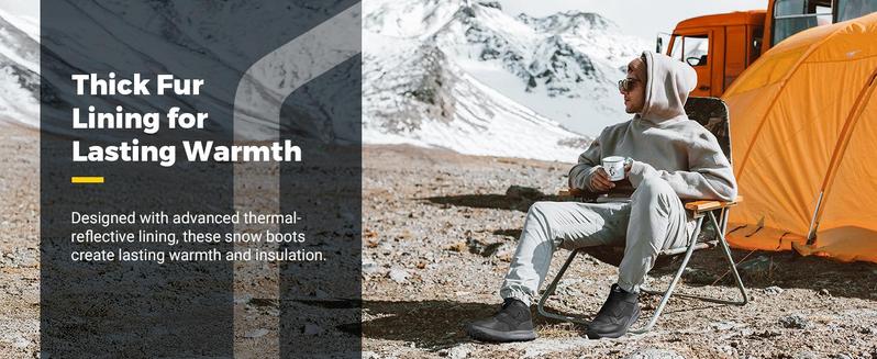 FitVille Mens Snow Boots Extra Wide Width Slip On Winter Boots Shoes Water Resistant Outdoor Warm Lined