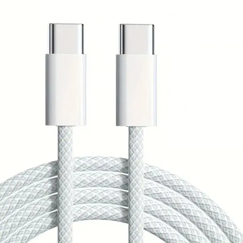 1m 60W USB-C Data Cable, Type-C To Type-C Fast Charging Data Cable, Compatible With iPhone 15, 60W Braided Fast Charging Data Cable, Fast Charging Cord