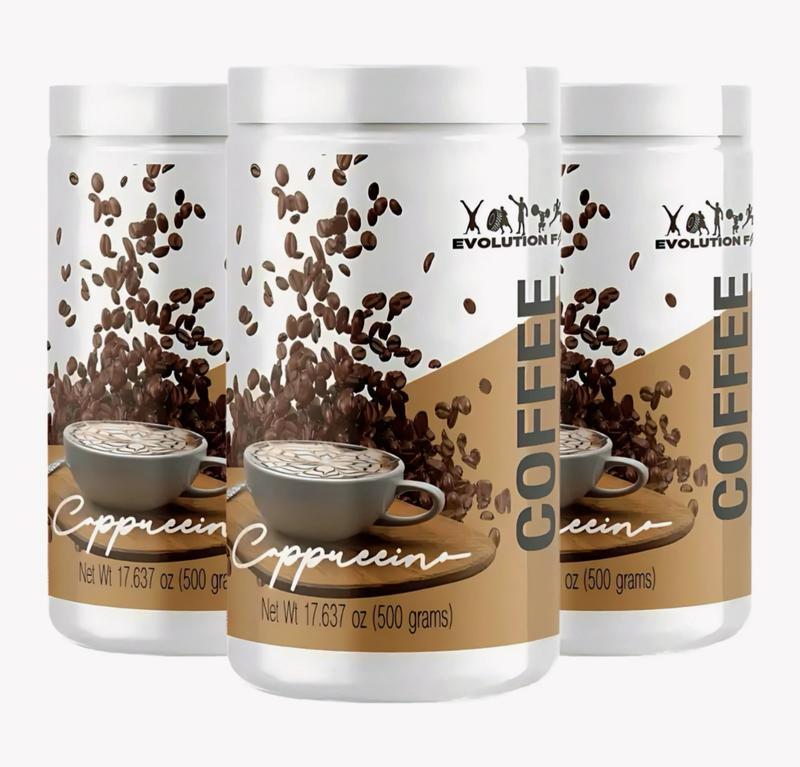 Evolution Coffee Cappuccino Flavor Beverage Creamy with L-Carnitine a Dietary Supplement Product