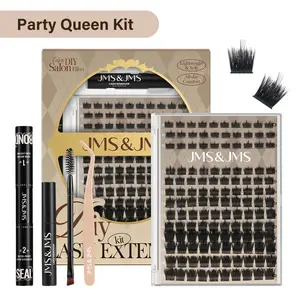 Party Queen l JMS&JMS D Curl，Mega Volumized Collection,Dramatic Soft Thick Volume Individual Clusters, DIY Eyelashes Extension,Waterproof Sleep proof, Long Lasting,Salon Full Fake Lashes, Makeup Cosmetic Stacking Vacation Lash #SummerVibes o