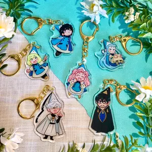 Clear, double sided acrylic keychains on a gold clasp! The printed portion measures from smallest .