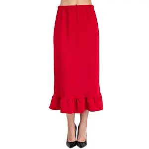 Long Pencil Skirt w/ruffle hem