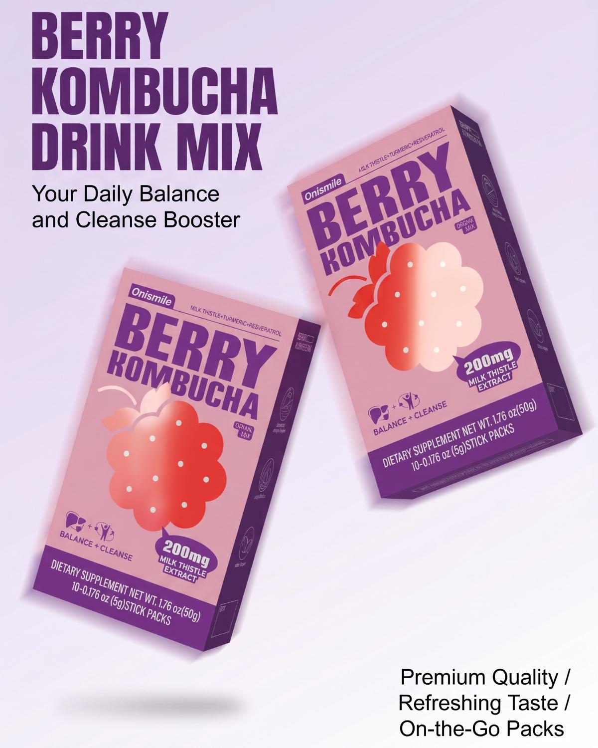 【Onismile Live】 Composite Berry Flavor Kombucha Contains Three Layers of Natural Liver-Protecting Ingredients. Essential for Drinking Alcohol, Staying Up Late and Social Events. Helps Reduce th PDCe Burden on the Liver.