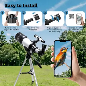 WiFi Telescope Camera Eyepiece, 64G Electronic Eyepiece Camera with 1.5" Screen, Astronomy Camera Fits to 28mm- 50mm Scopes, Perfect for Astrophotography, Birds Watching