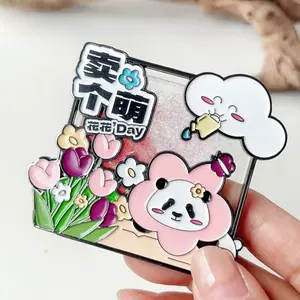 Panda Life Shop, Sandflow Refrigerator Magnet, Chengdu Creative Souvenir, Dynamic Cute Design, Magnetic Decoration Gift for Friends Kids