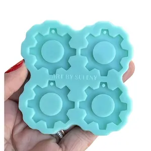 Steampunk Gear Silicone Mold for Earrings Jewelry Making Shiny Mold