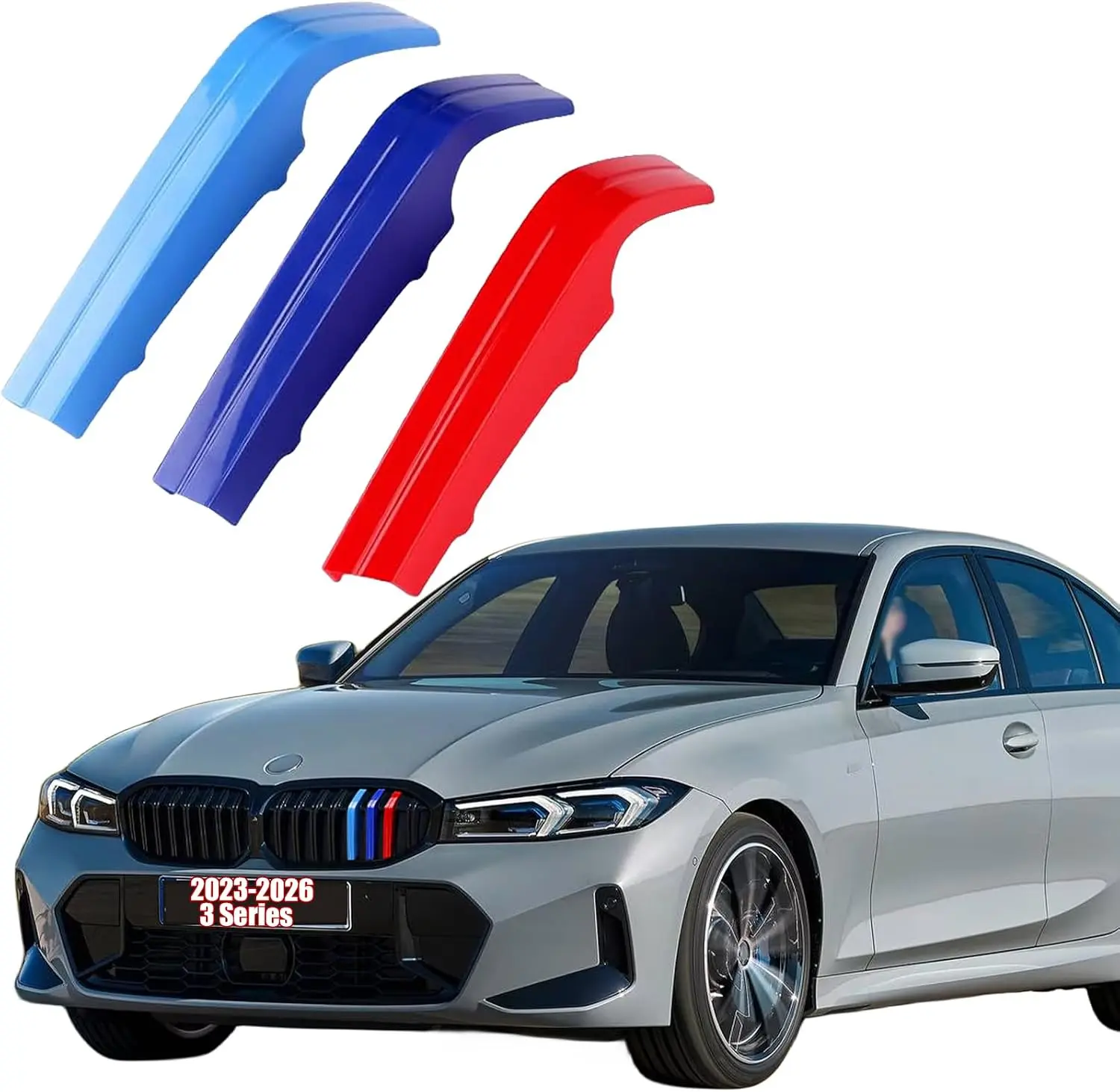 Automotive Grill Inserts for BMW 2023-2026 3 Series G20 330i 330e 320i 320d Sedan xDrive 8-Beam, Front Grille Accessories