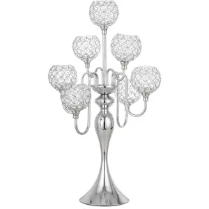 Candelabra for Table Centerpiece with , 7 Arms 27.1 inch Tall Candle Holders with Globes for Wedding, Dining Table Centerpiece, Anniversary Celebration and Formal Event