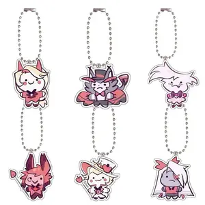 Anime Hazbin Hotel Charlie Morningstar Vaggie Alastor Husk Niffty Sir Pentious Lucifer Morningstar 3 Vees Acrylic Keychain
