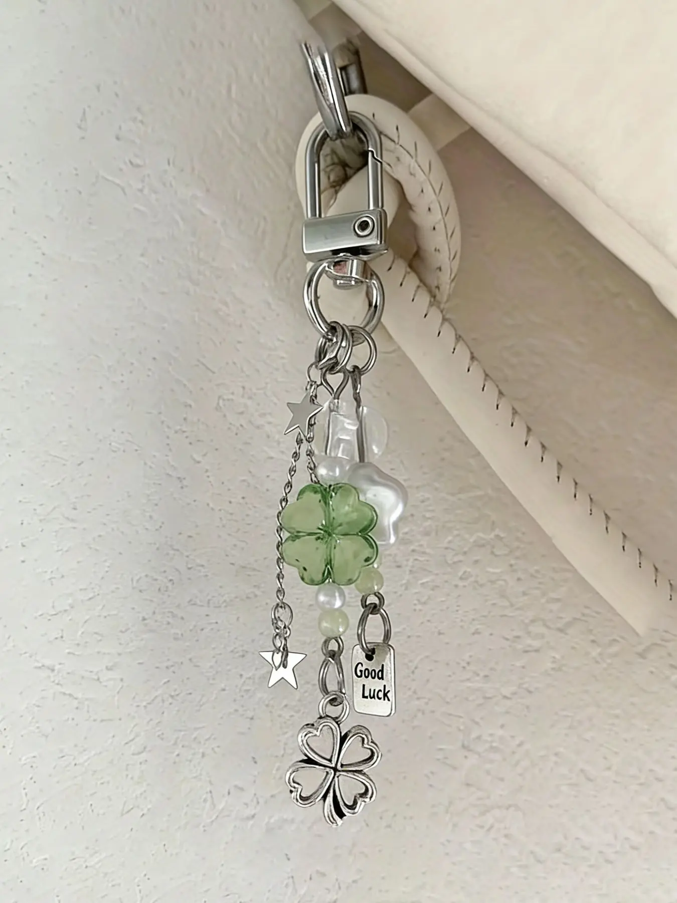 Four-Leaf Clover Bag Charm Lucky Decorative Pendant 3d Accessories, Bag Accessories Charms, Keychain Suitable For Bags, Keys, Gifts For Friends Bag Chain Accessories