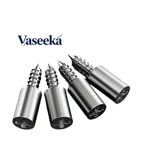 Vaseeka Heavy-Duty Stainless Steel Shelf Support Pins with Anti-Slip Sleeves Self-Tapping Screws for Cabinets Laminate Surfaces Glass Doors Shelving Easy Install Bracket Kit No Pre Drilling Required