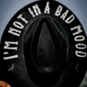 Wednesday adams custom burned painted halloween fedora hat