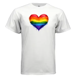 HEART LGBTQ WHITE T-shirt United Colors of Pride