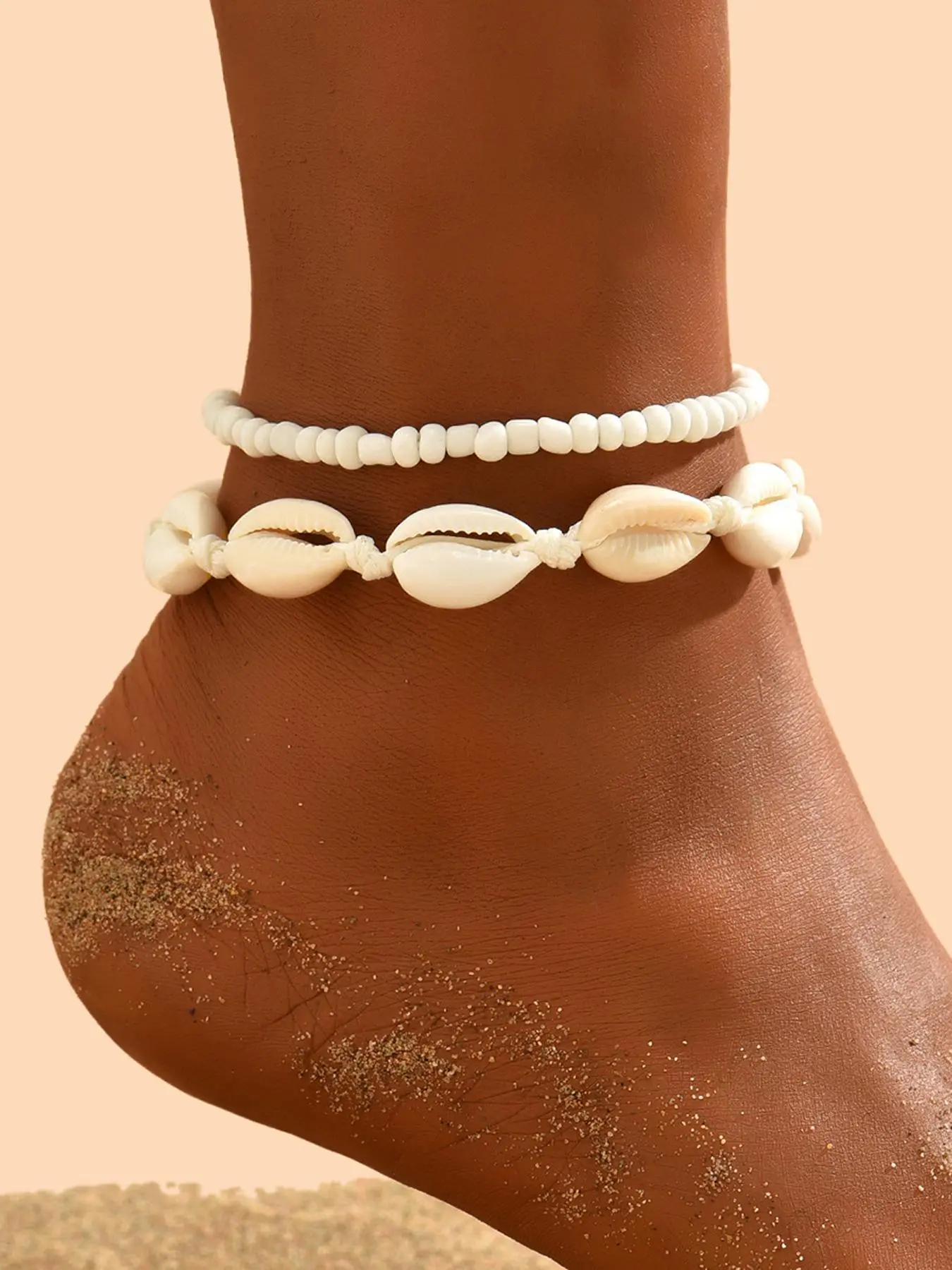 Boho Style Shell Decor Beaded Anklet, Dainty Layered Anklet, Fashionable Adjustable Anklet for Women & Girls, Trendy All-match & Exquisite Jewelry for Birthday Gift, Trendy Fashionable Accessories