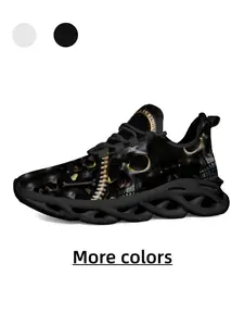 Neutral Punk Skull Print Sneakers, Casual Textile Upper, Eva Sole, All Season, Comfortable and Durable, Ideal for Daily Wear
