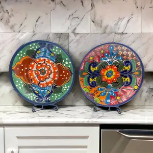 Set of 4 Talavera 8" Plates | Handmade Mexican Dinnerware - Colorful Dinner Plates/  Artisan Talavera Set/  Hand-Painted Dinnerware