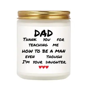 Gifts for Dad from Daughter or Son - Lavender Soy Candle Jar Home Fragrances, Birthday Candles Decor for Dad, Birthday, Father's Day, or Holiday Gift for Papa, Daddy