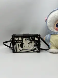 Pre-owned Louis Vuitton Petite Malle Black & White Zebra Print Bag with Silver Hardware