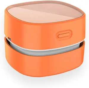 Desktop Vacuum Cleaner,Mini Table dust Sweeper Energy Saving with auto Power-Off Function,High Endurance up to 400 mins,Cordless&360 Rotatable Design for Keyboard/Office(Orange )