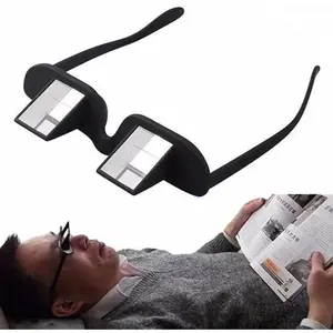 Creative Horizontal Lie-Down Myopia Glasses, High-Quality Eyewear with High-Definition Crystal Lenses, Plastic Frames, Black