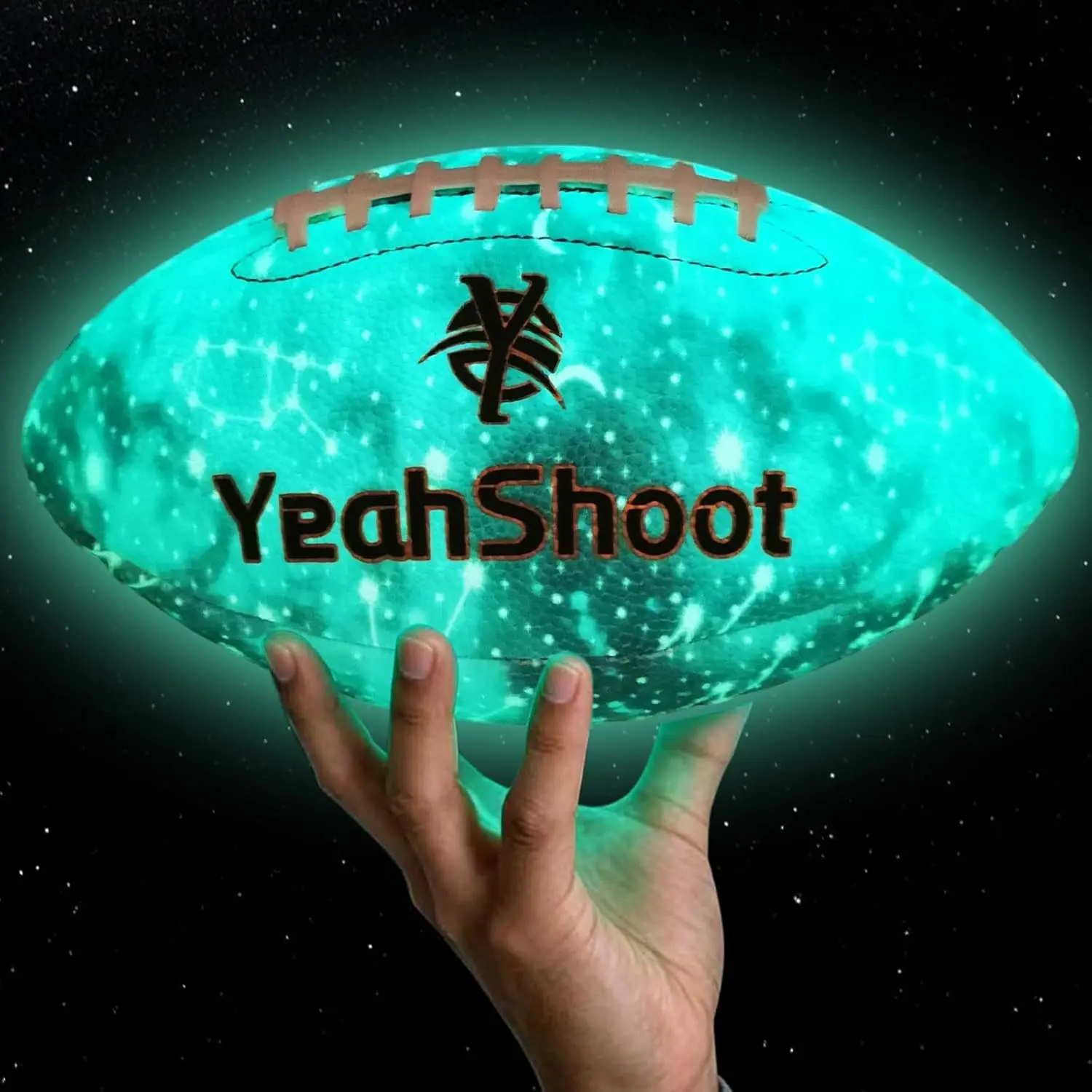 Glow in the Dark Football Size 9 – Light Up Football for Night Play, Fluorescent Glowing Ball, Great Sports for Teens & Adults