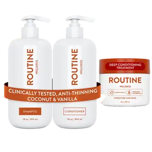 Routine Wellness Hair Growth & Repair Bundle – Anti-Thinning Biotin Shampoo & Conditioner Set + Deep Conditioning Hair Mask for Hair Loss, Thinning Hair, Dry Damaged Hair, Volume & Shine