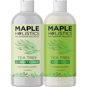 Tea Tree Shampoo and Conditioner Set - Sulfate Free Shampoo and Conditioner for Dry Damaged Hair and Scalp Men Women All Hair Types Concerns Haircare