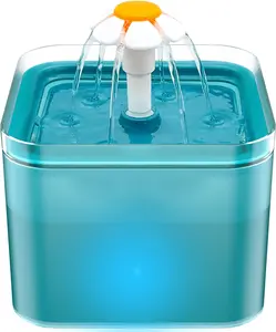 Cat Water Fountain for Drinking: Automatic Dog Bowl Dispenser - Pet Waterer Bowls Fountains - Auto Cats Dish Supplies - Quiet Animal Watering Machine - 67oz/2L Green Kitty Drink Dishes