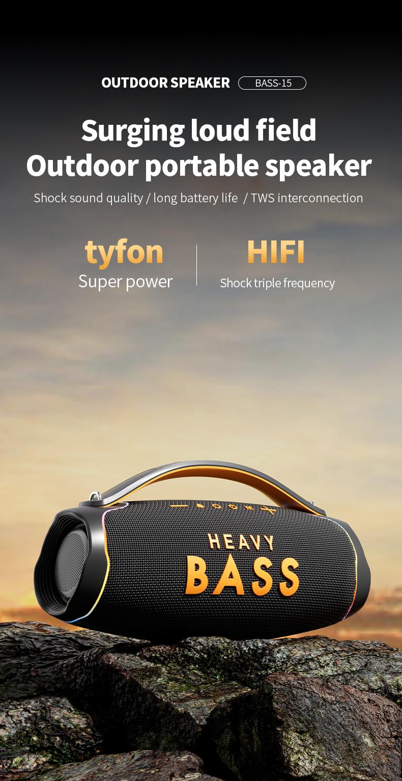 Giant Portable Bluetooth Speaker with Shoulder Strap, Super Loud Heavy Bass Party Speaker, Waterproof Outdoor Sound System with RGB Lights, 48cm Extra Large Wireless Speaker for Camping/Beach Audio Smartphone