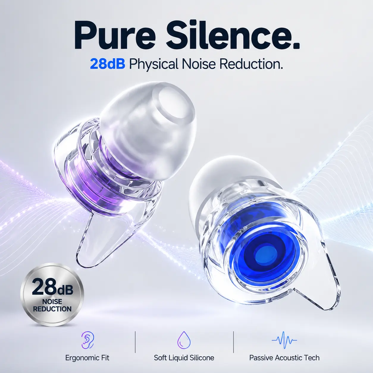 Reusable High Fidelity Swimming Ear Plugs - Soft, Noise-Reducing, Clear Sound Insulation Hearing Protection for Music Festivals, Travel, Daily Safety Accessories (Sports & Outdoor)