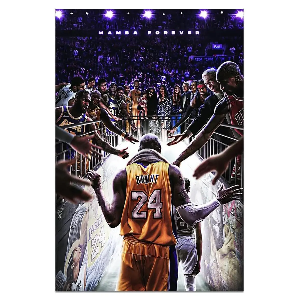 Basketball Stars Kobe Bryant Poster Picture Art Print on Canvas Home Room Decor Mural