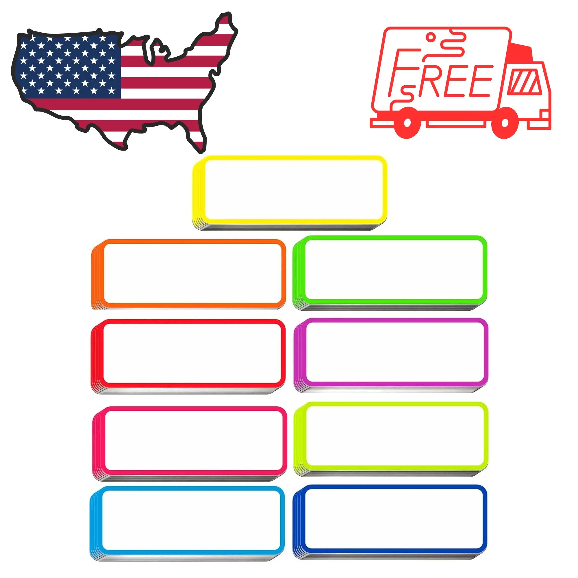 54pcs Magnetic Dry Erase Labels Colorful Name Tags