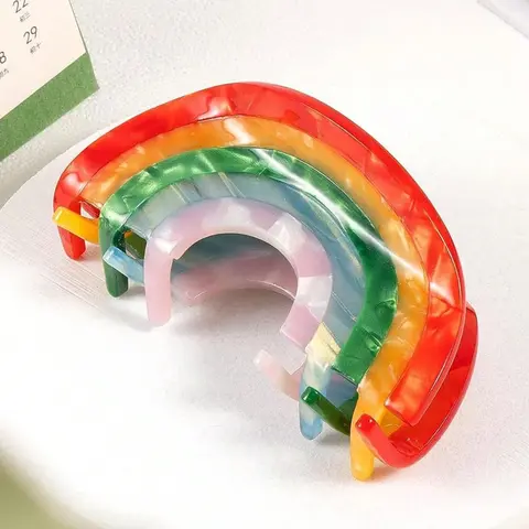 1 Piece Colorful Acetic Acid Hair Claw for Women & Girls, Minimalist Headwear Suitable for Thick Hair, Fashion Hair Accessories, Fun Hair Clips, Super Cute Clips for Party, Daily Clothing Decor, Hairclips