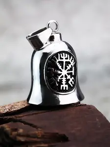Guardian Bell for Motorbikes: Gremlin Viking Vegvisir Nordic Motorcycle Bell, Keychain Key Rings Stainless Steel Keychain Motorbike Accessories Lucky Gifts for Women and Men