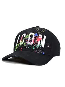 Icon Splattered Paint Print Baseball Cap, Unique Print, Classic Stylish Design, Soft Sweatband & Adjustable Fit, Ideal for Outdoor Activities, Premium Quality Cap