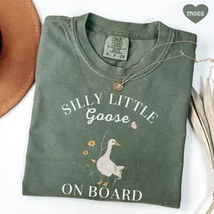 Comfort Colors Silly Goose Pregnancy Announcement T-Shirt, Funny Goose Bump Pregnant Tshirt, Maternity Clothing Gift, First Time Mom Gifts, New Mom Shirt