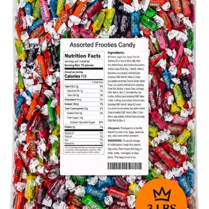 Tootsie Roll Frooties Chewy Bonbons Candies - US 3 Lbs Large Pack, Assorted Sour & Sweet Flavors, Soft Fruity Candy Mix, Low-Fat Milk Fruit Snack