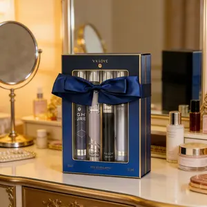 V.v.love Blue Pioneer Four Fragrance Travel Set, Indoor and Outdoor Use, Long-Lasting Natural Freshness, Ideal Gift for Him