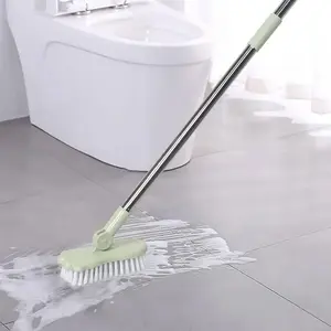 Long Handle Floor Brush, Adjustable Rotatable Floor Scrub Brush, Cleaning Brush for Bathroom, Bathtub, Kitchen, Balcony Wall, Deck, Garden