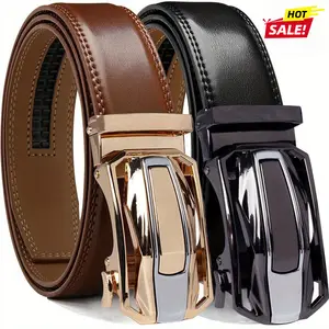 2-piece men's belt set - adjustable sliding belt, suitable as a stylish gift for men, 1 3/8", ideal belt accessory for Christmas gifts
