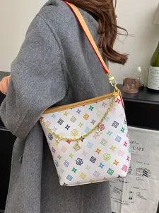 2026 New Fashion High-End Underarm Bag for Women, Printed Bucket Bag, Single Shoulder Crossbody Bag, Crossbody Chain Bag, Elegant Style, All Seasons